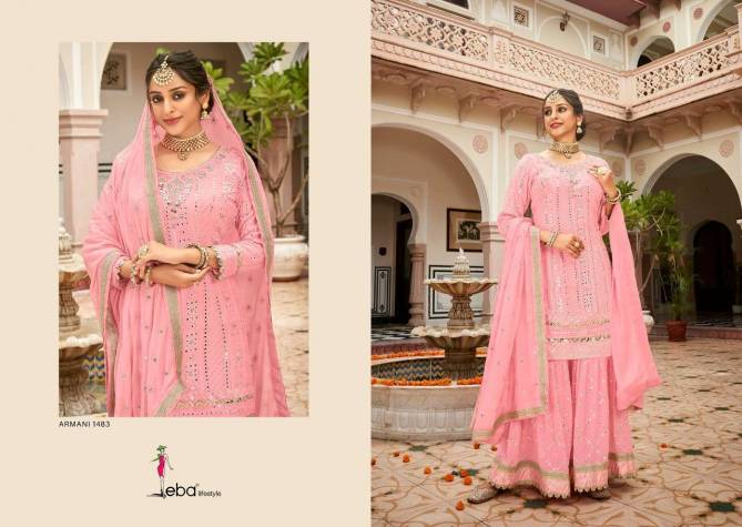 Armani Vol 3 Series 1483 to 1485 By Eba Wedding Wear Plus Size Sharara Suits Wholesale Online